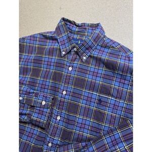 Ralph Lauren‎ Men Shirt L Multicolor Plaid Cotton Casual Flesh Pony Button Up XL